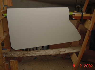 Rudder completed with undercoat
