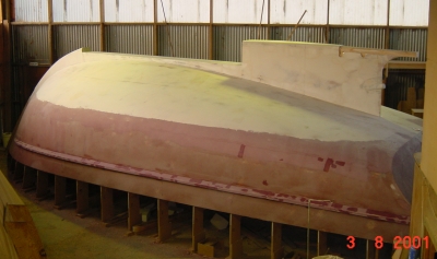 Hull with final filler applied