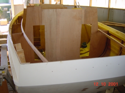 View from stern with carlins in place